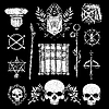 Okkulte Symbolkomposition im Dotwork-Stil. | Stock Vektrografik