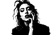 Old school pixel portrait of woman in early compute
