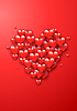 Vector clipart: Valentine`s Day greeting card with red hearts flyin