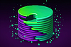 3D business graph with organized bars and | Stock Illustration
