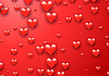 Vector clipart: Valentine`s Day greeting card with red hearts flyin