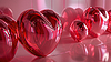 Red heart glass sculpture in minimalist 3D design | Stock Illustration