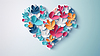 Valentine`s Day greeting card with red heart in | Stock Illustration