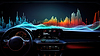 Futuristic car dashboard with graphs and bars for | Stock Illustration