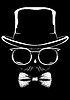Vector clipart: Vintage gentleman with top hat and mustache, drawn