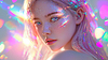Dreamy portrait of young woman with pastel | Stock Illustration