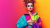 Retrato de moda de estilo joven de los 90 con | Ilustración