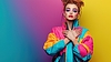 Retrato de moda de estilo joven de los 90 con | Ilustración