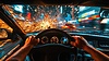 Перспектива погони на скоростном автомобиле от первого лица | Иллюстрация