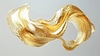 Golden abstract brushstroke swirl floating on | Stock Foto