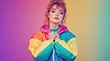 Young woman 90s style fashion portrait with | Stock Foto