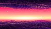 Retro low poly grid landscape with polygonal