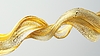 Golden abstract brushstroke swirl floating on | Stock Illustration
