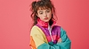 Young woman 90s style fashion portrait with | Stock Foto