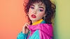 Young woman 90s style fashion portrait with | Stock Foto