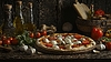 Italian pizza with mozzarella cheese and fresh | Stock Foto