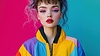 Young woman 90s style fashion portrait with | Stock Foto