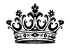Vector clipart: Vintage crown of king or queen, ink drawing. Kingdo