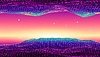 Vector clipart: Retro low poly grid landscape with polygonal