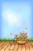 Vector clipart: summer flowers natural background