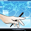 Vector clipart: tablet painter