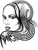 Vektor Cliparts: Frau mit Schmetterling Tattoo