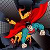Vector clipart: Flying Superhero