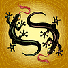 Vector clipart: Lizards dance