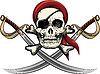 Vector clipart: Skull with sabres
