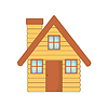 Vector clipart: beautiful wooden house