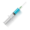 Vector clipart: Syringe with blue liquid