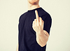 Man showing middle finger | Stock Foto