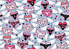 Vector clipart: Hearts with lingerie and wings. Valentines day