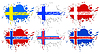 Vector clipart: Scandinavian flags as spots