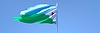 3D-Wiedergabe der Nationalflagge von Dschibuti winkend | Stock Illustration