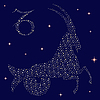 Vector clipart: Zodiac sign Capricorn on starry sky