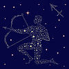 Vector clipart: Zodiac sign Sagittarius on starry sky