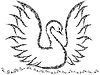 Vector clipart: Ornamental swan with raised wings