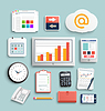 Vector clipart: Workplace office and business work elements set