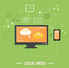 Vector clipart: Cloud of application icons. Social media