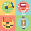 Vector clipart: Icons for e-commerce, delivery, online shopoing