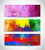 Vector clipart: Abstract multicolor geometric triangles banners set