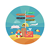 Vector clipart: Icons set of traveling and planning summer vacation