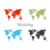 Vector clipart: World map set in different color