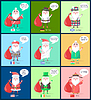 Vector clipart: Japan Germany Santa Clauses