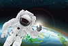 Vector clipart: Astronaut and Earth Poster