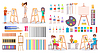 Vector clipart: Artists at Work and Art Supplies Set