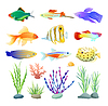 Vector clipart: Marine Creatures and Seaweed