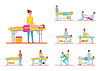 Vector clipart: Massage and Treatments Back Facial and Hot Stone