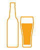 Vector clipart: Beer bottle and glass -